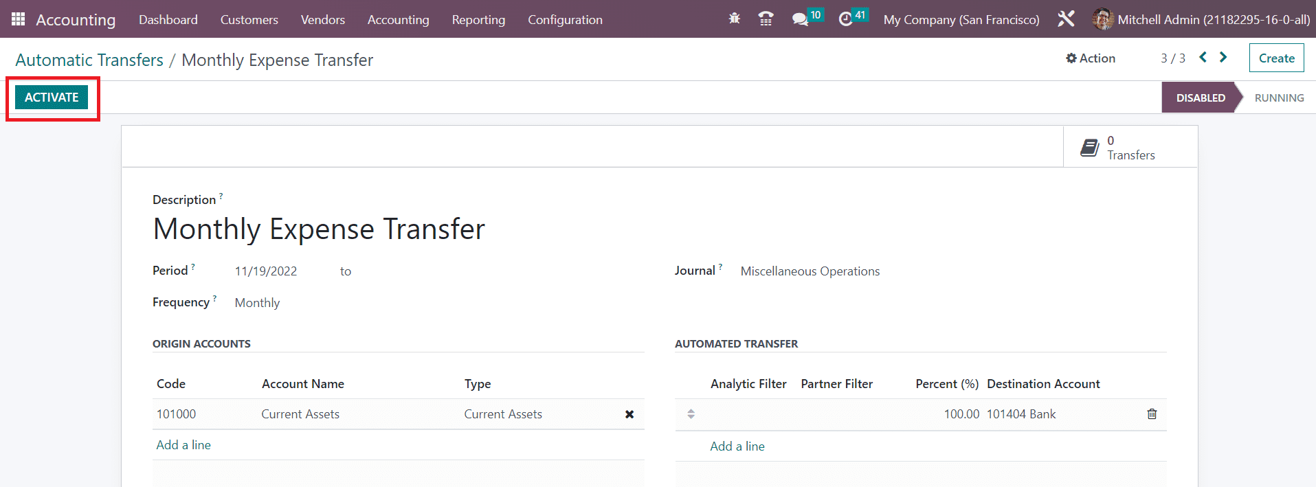 Odoo 16 accounting