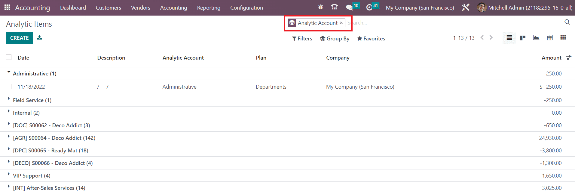 Odoo 16 accounting