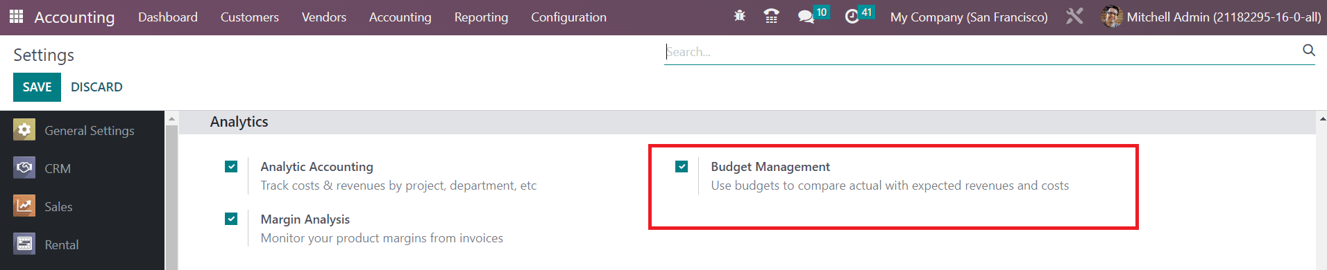 Odoo 16 accounting