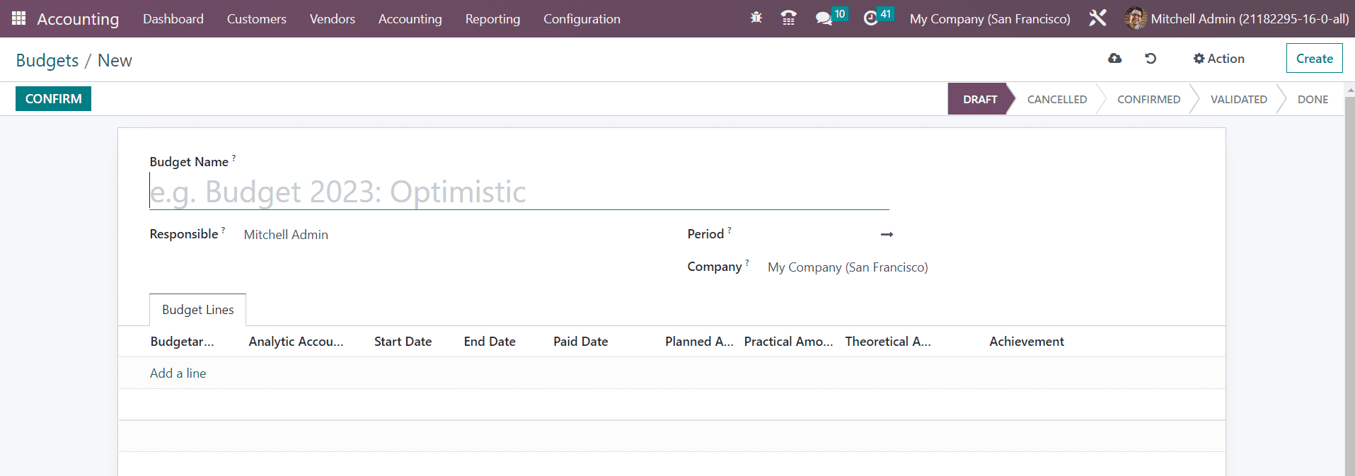Odoo 16 accounting