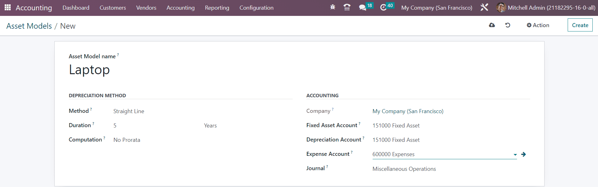 Odoo 16 accounting