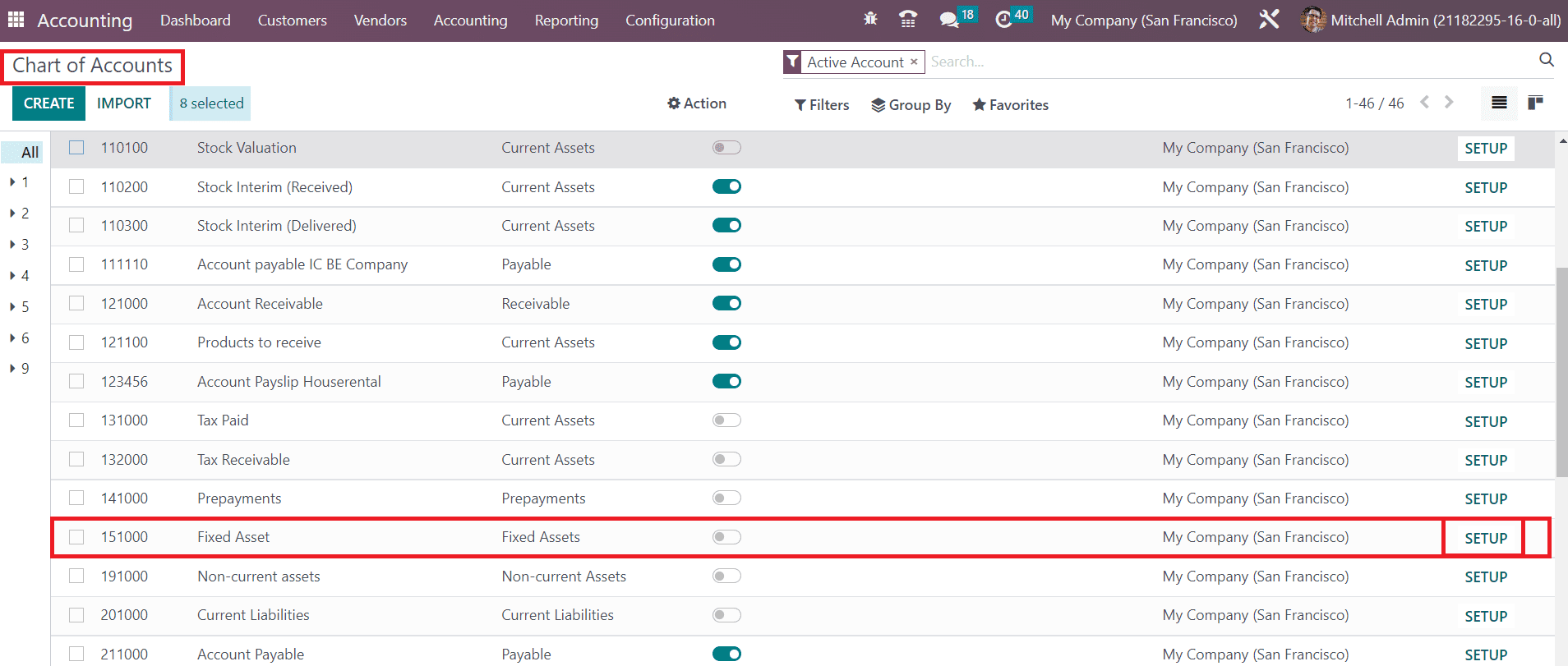 Odoo 16 accounting
