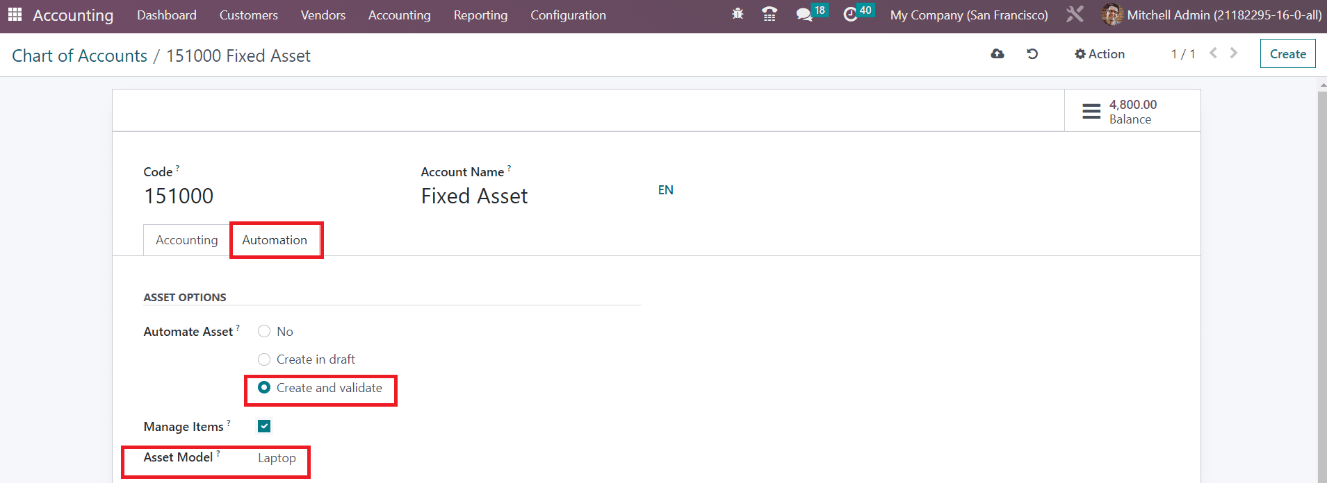 Odoo 16 accounting
