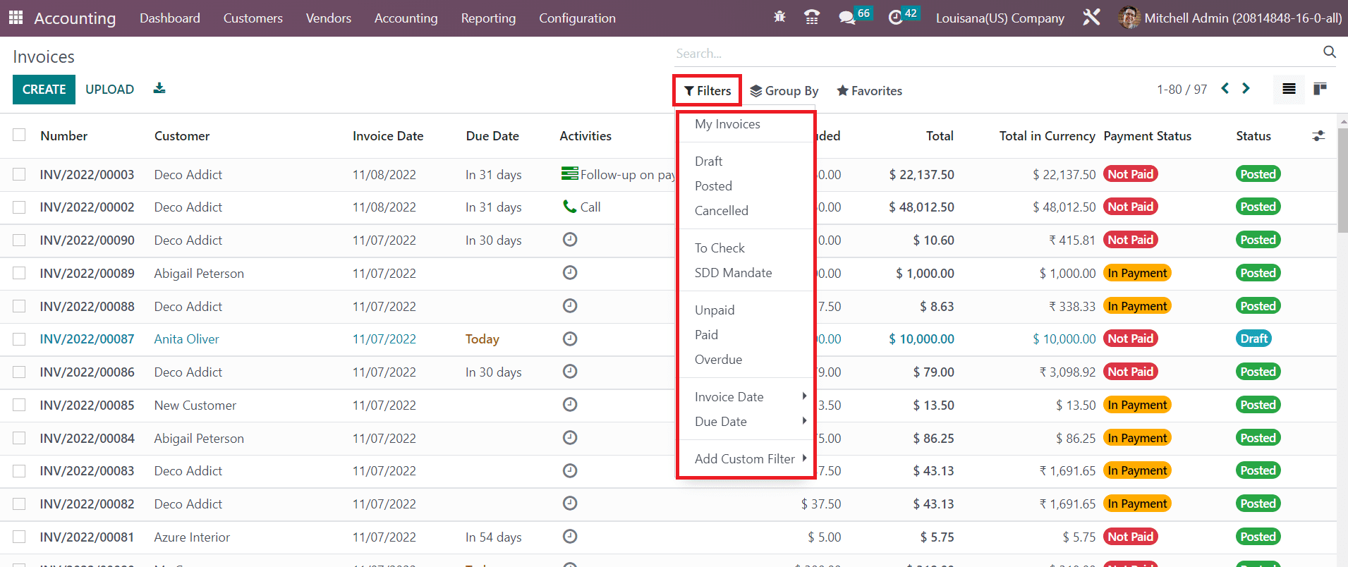Odoo 16 accounting