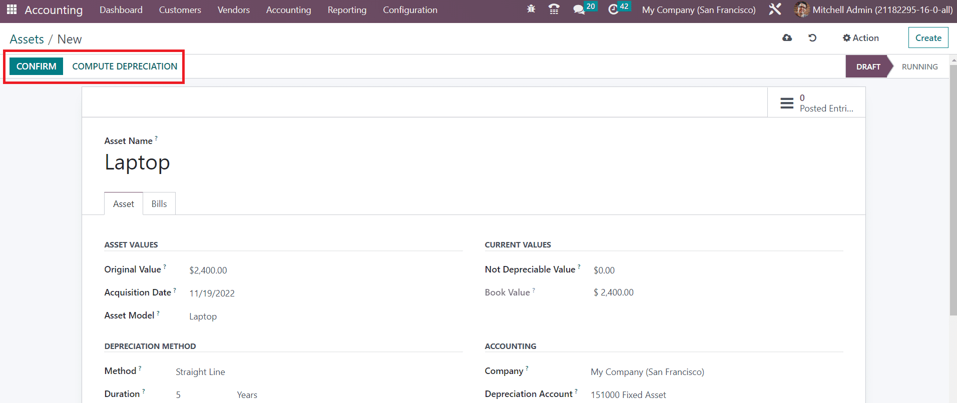 Odoo 16 accounting