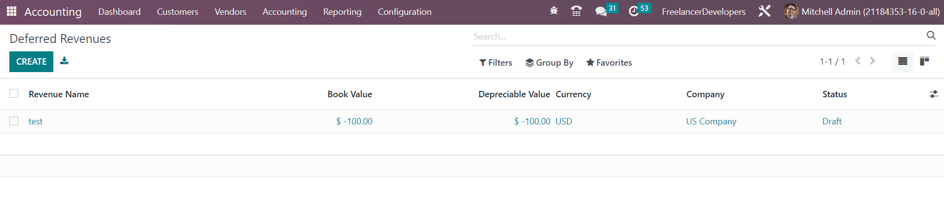 Odoo 16 accounting