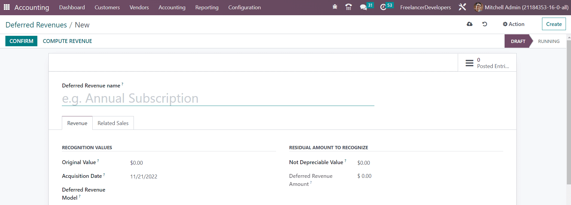 Odoo 16 accounting