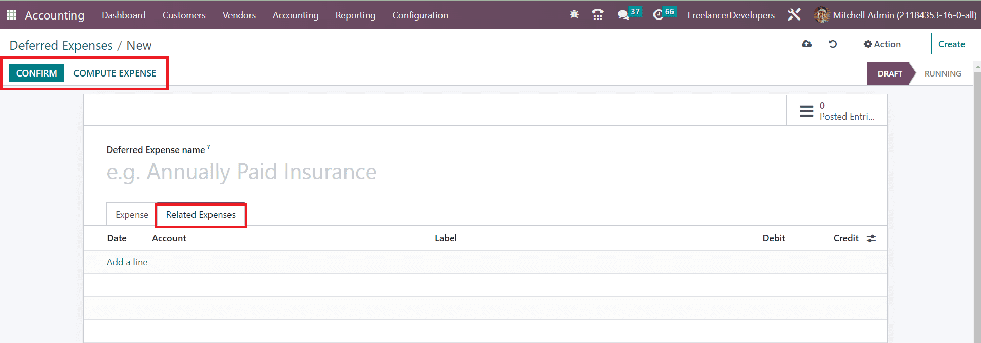 Odoo 16 accounting