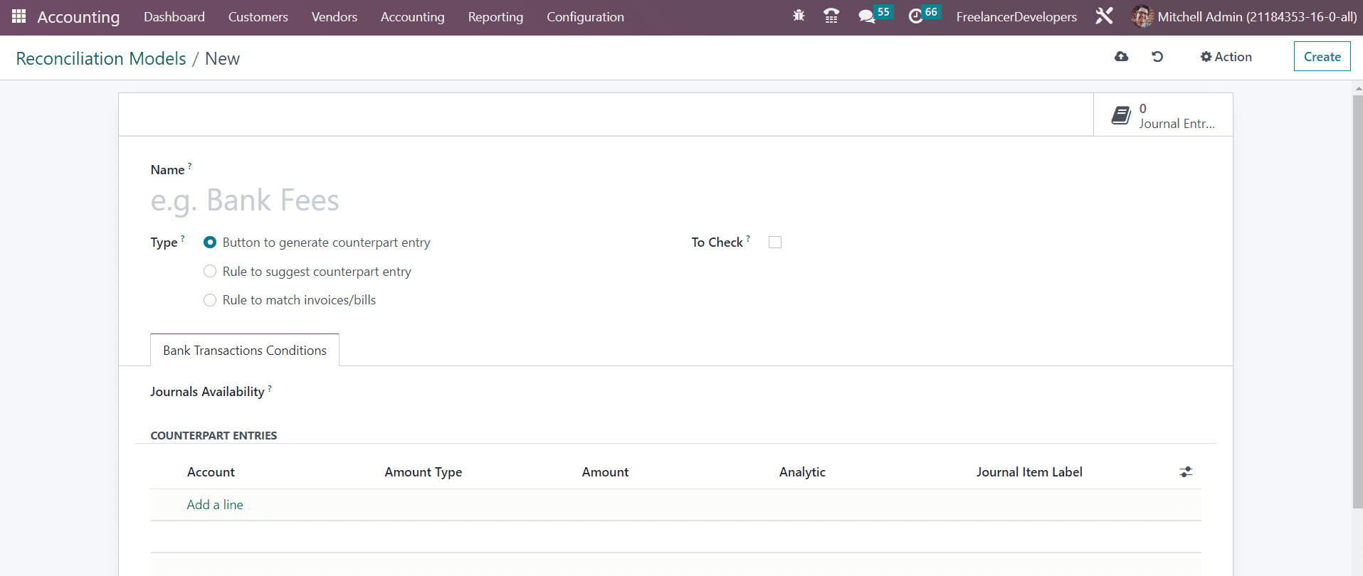 Odoo 16 accounting