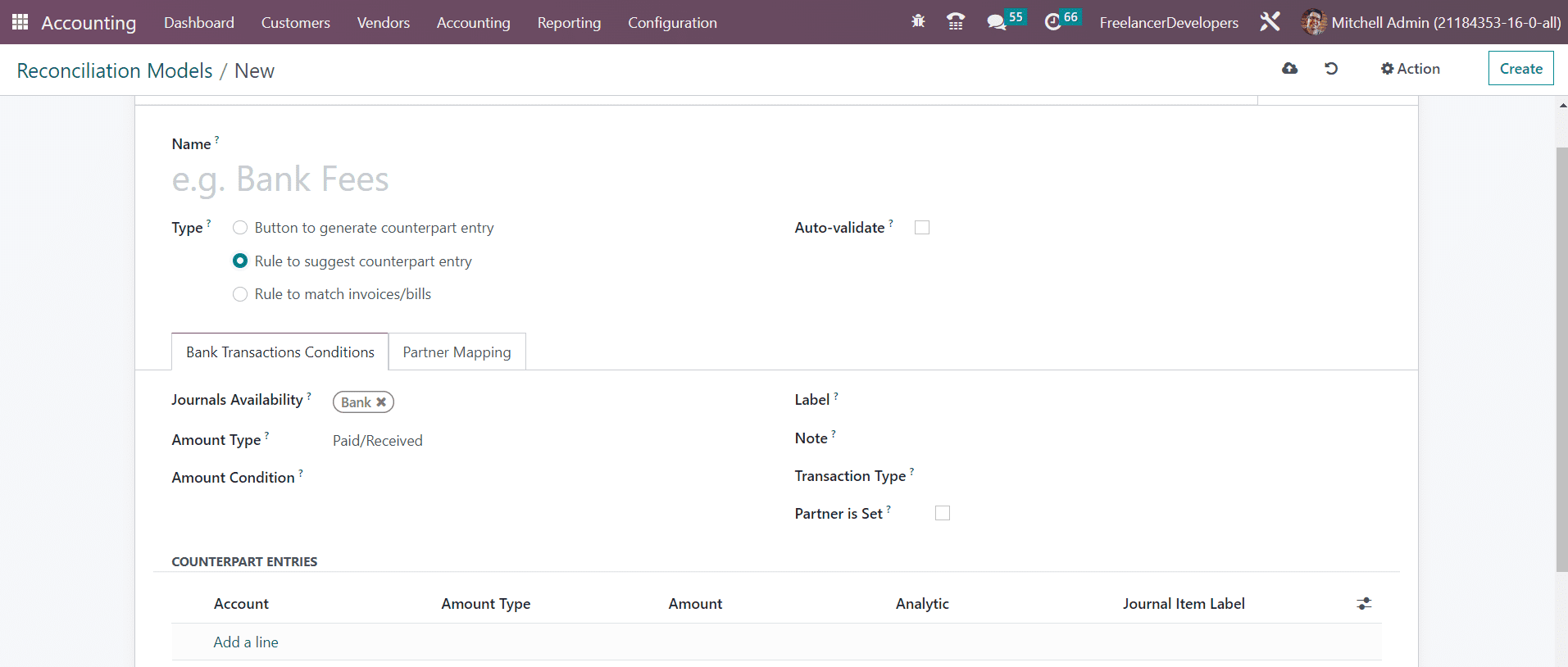Odoo 16 accounting