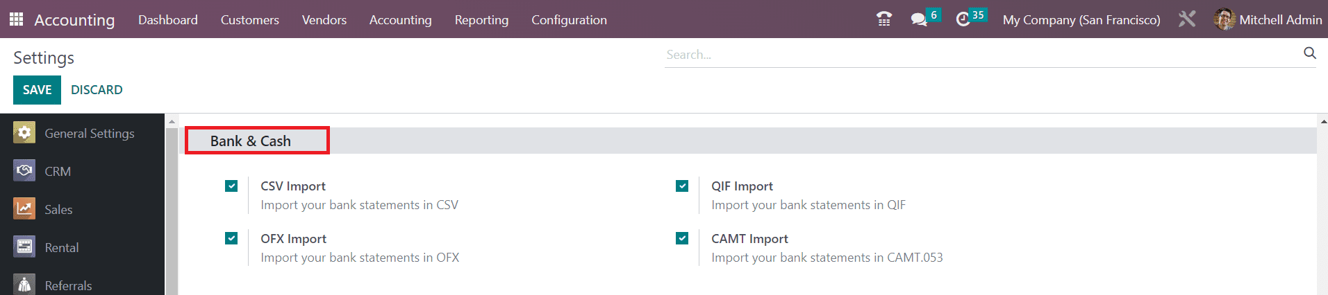 Odoo 16 accounting