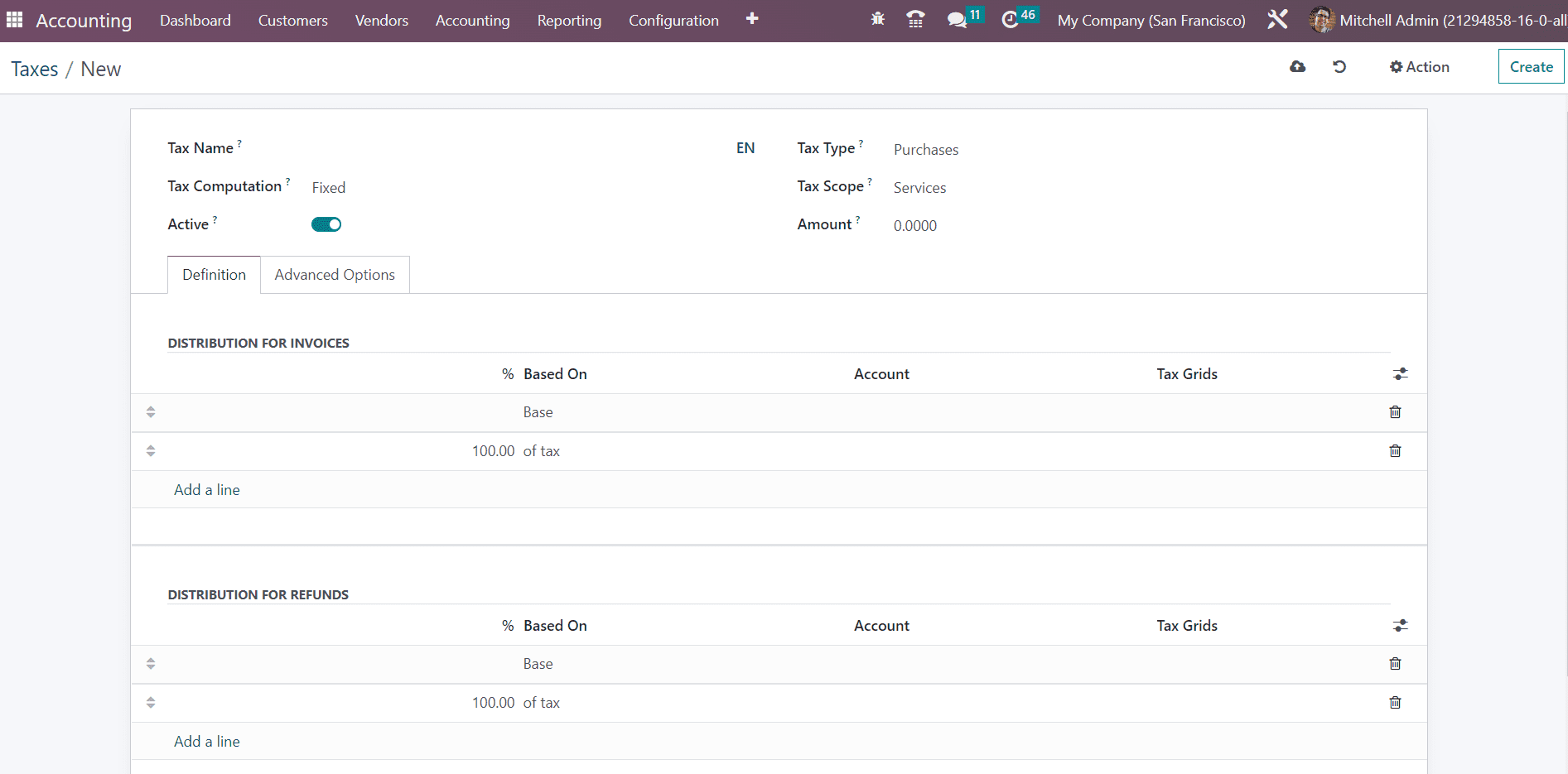 Odoo 16 accounting