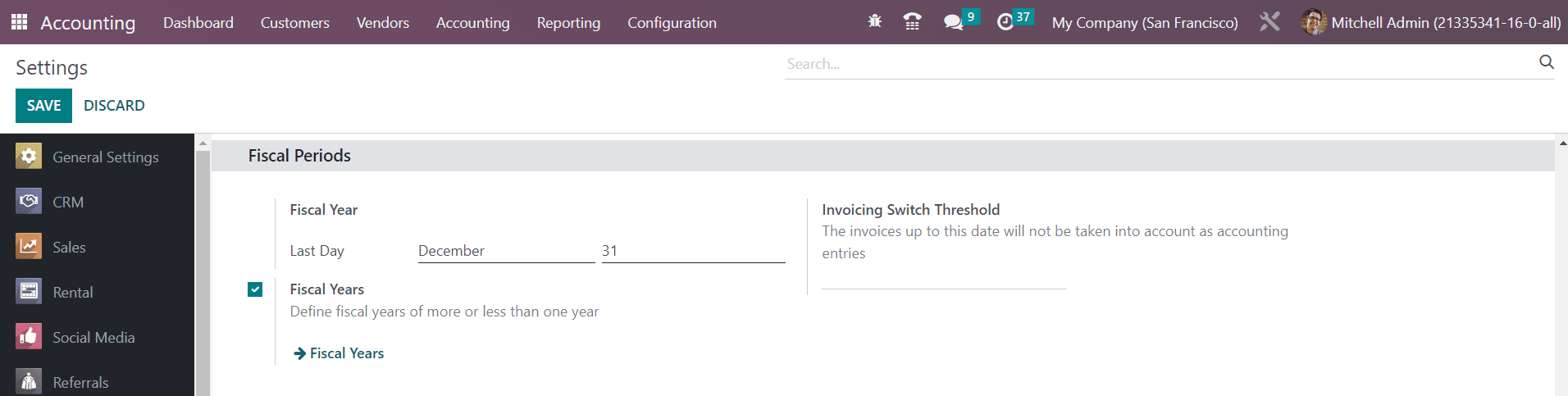 Odoo 16 accounting