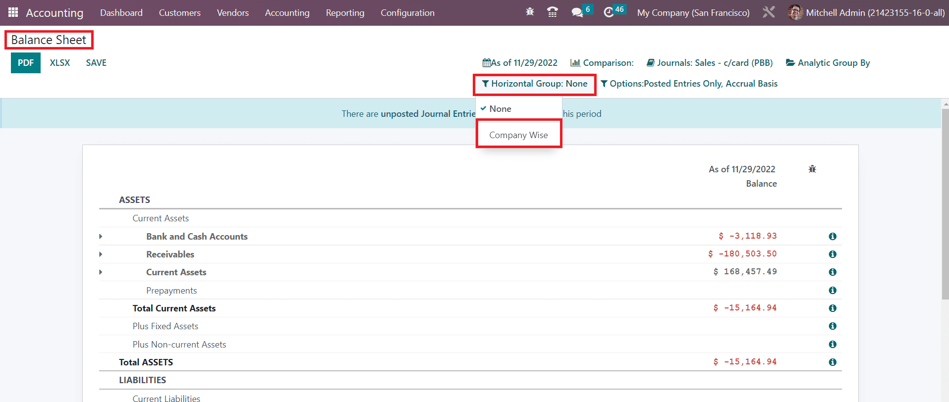 Odoo 16 accounting
