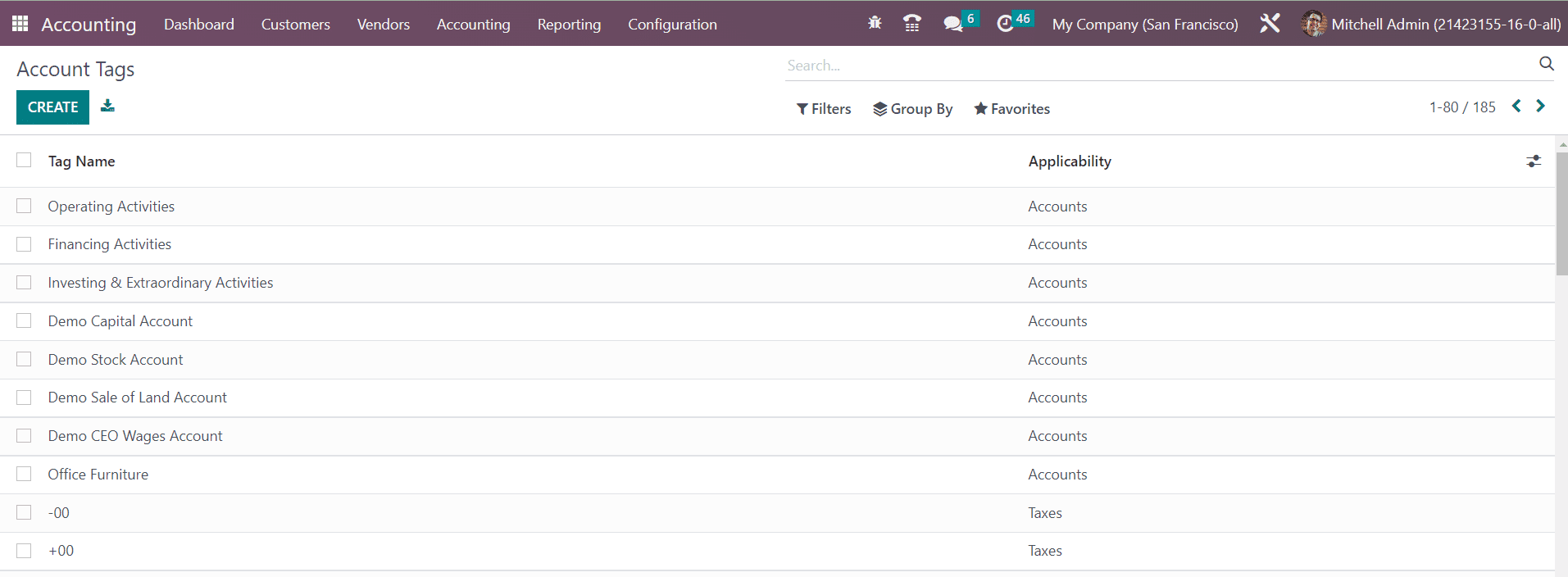 Odoo 16 accounting