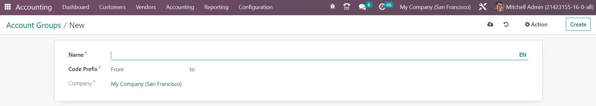 Odoo 16 accounting