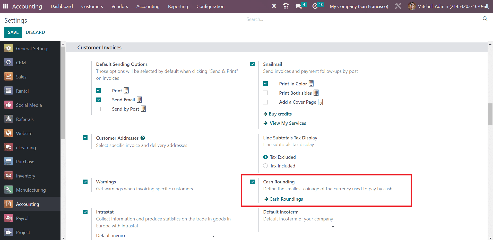 Odoo 16 accounting