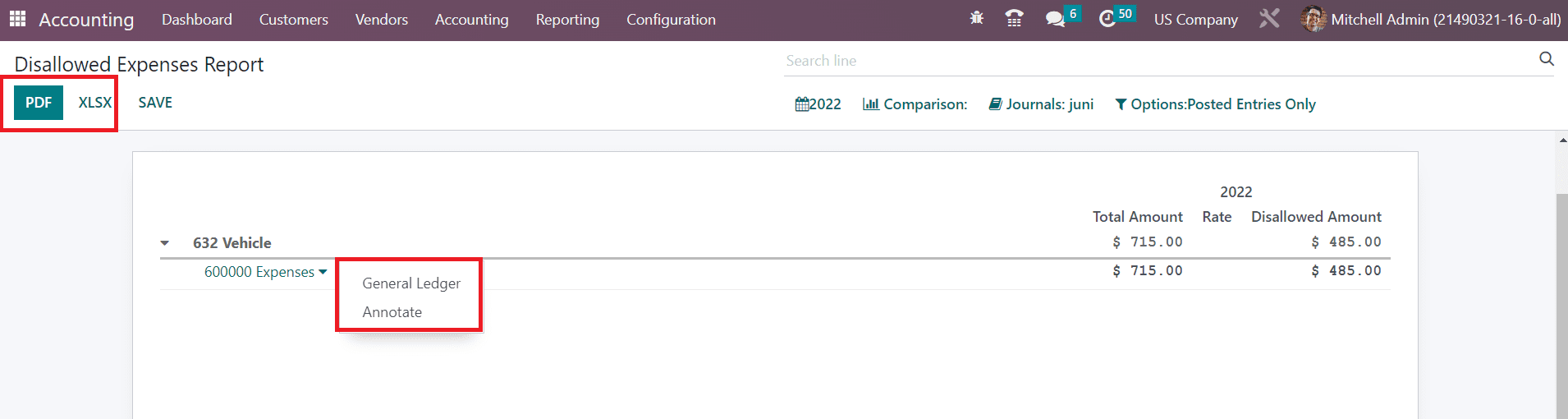 Odoo 16 accounting