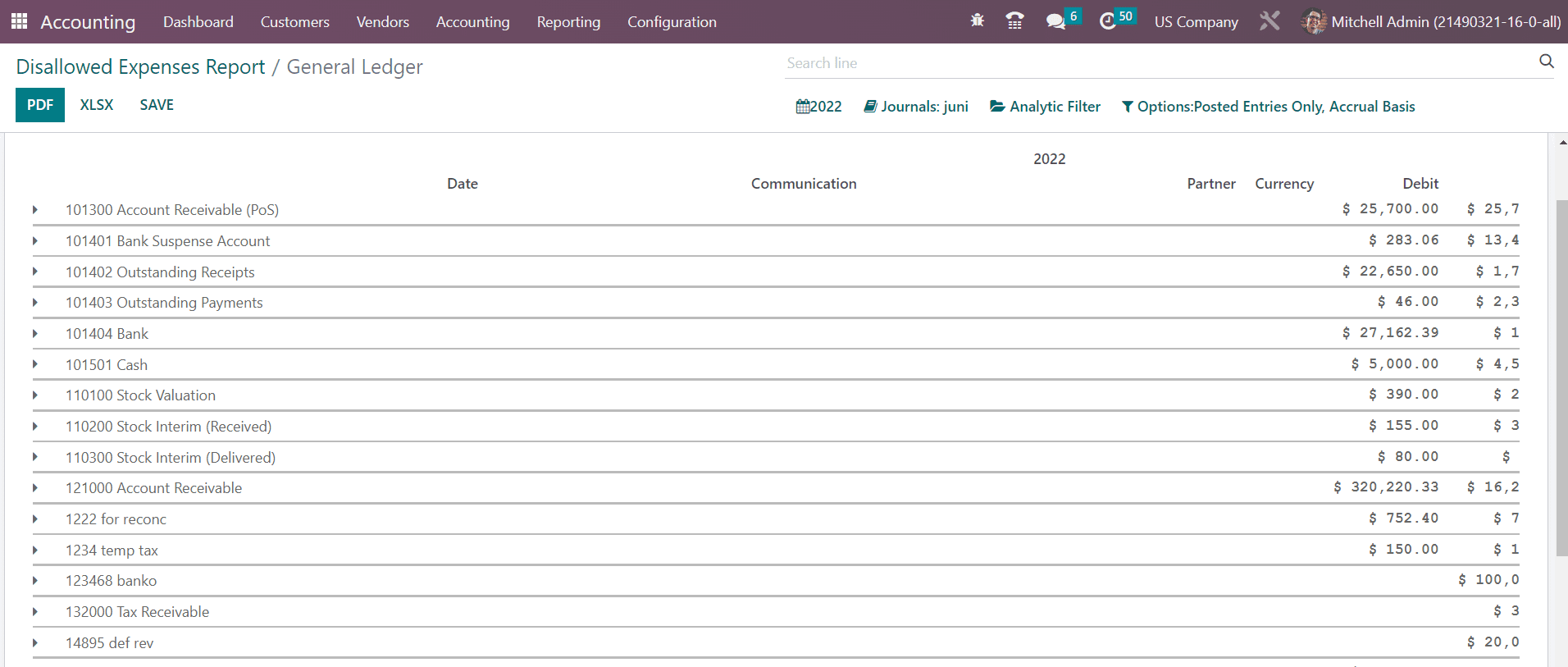 Odoo 16 accounting