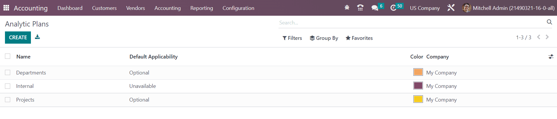 Odoo 16 accounting