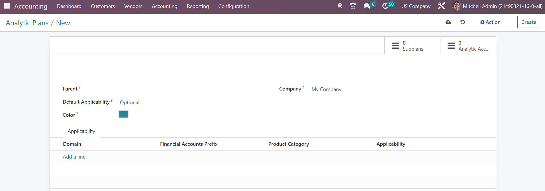 Odoo 16 accounting