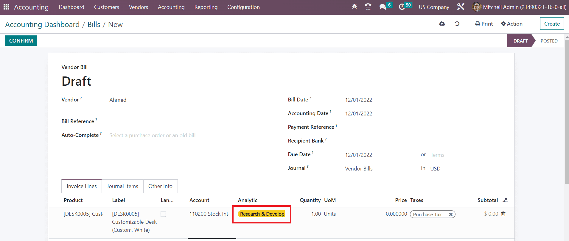 Odoo 16 accounting