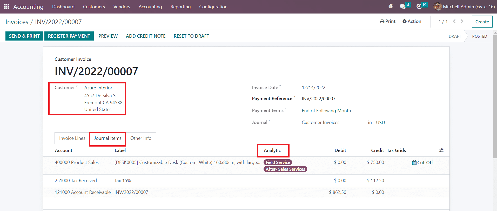 Odoo 16 accounting