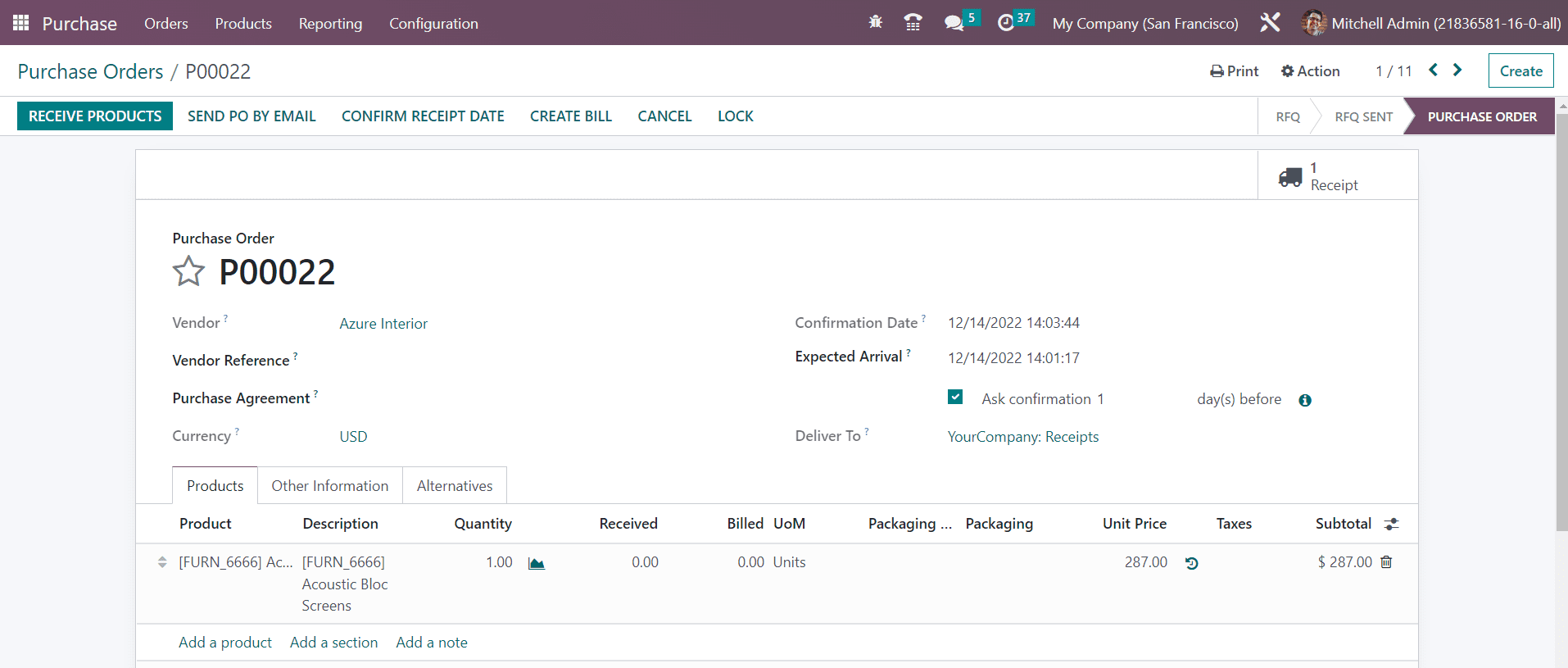 Odoo 16 accounting