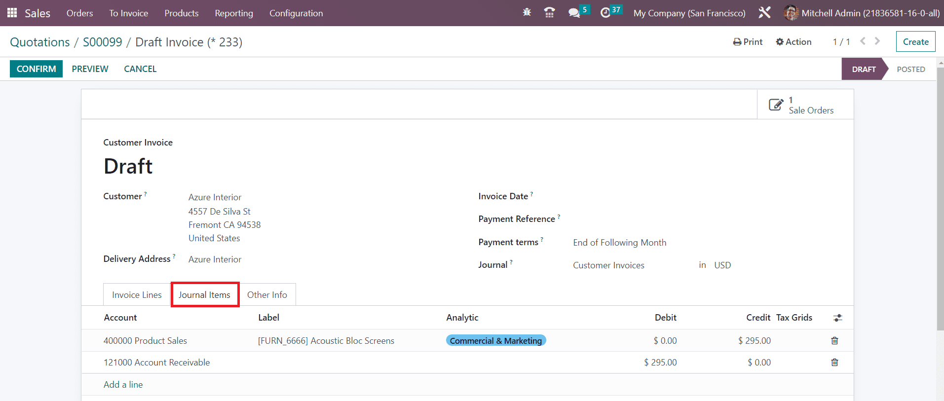 Odoo 16 accounting