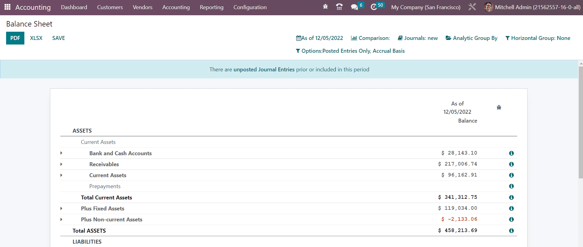 Odoo 16 accounting