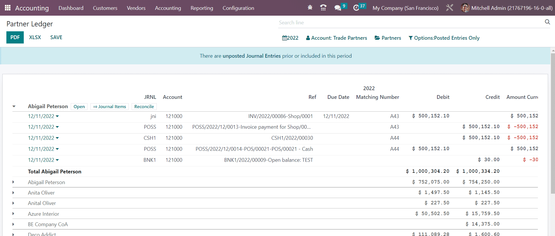 Odoo 16 accounting