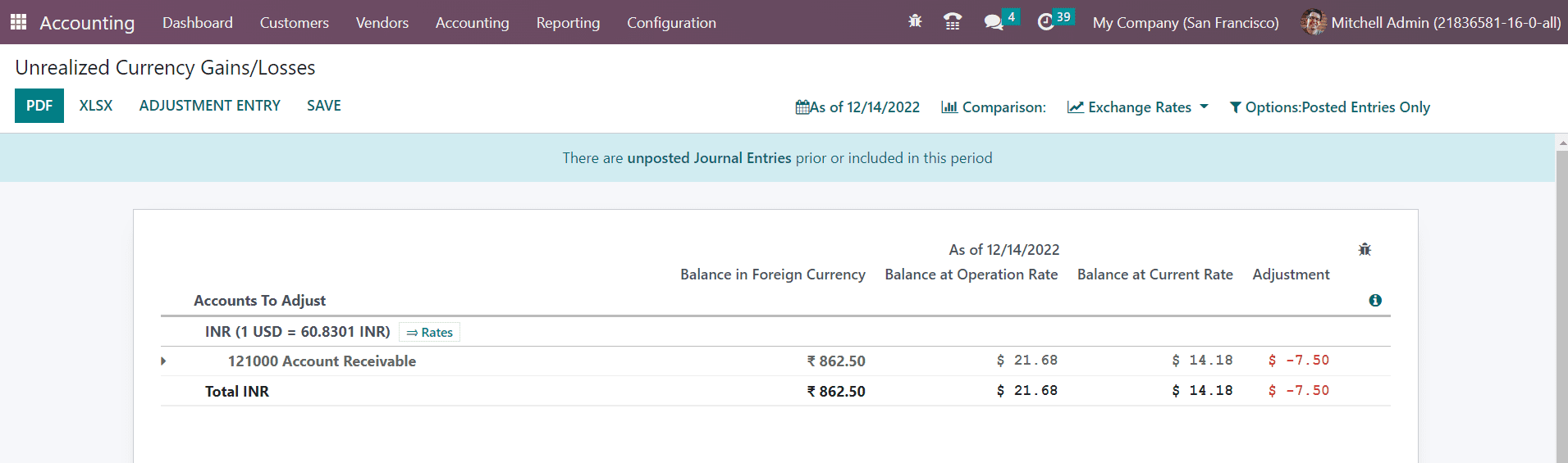 Odoo 16 accounting