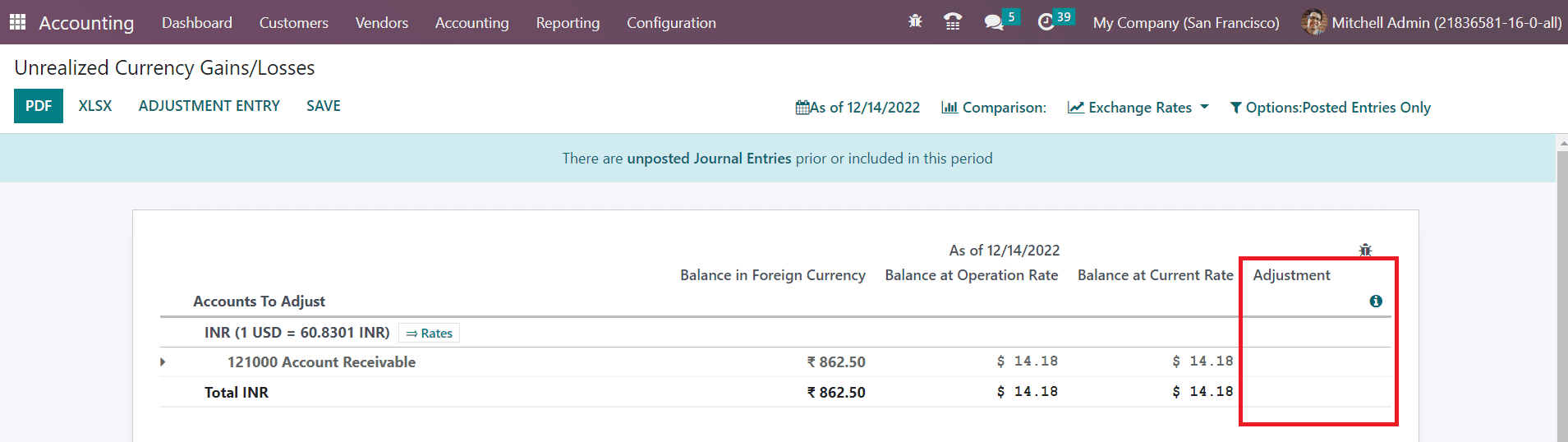 Odoo 16 accounting