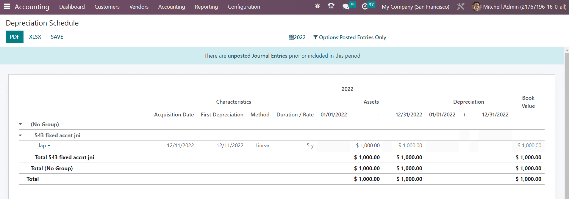 Odoo 16 accounting