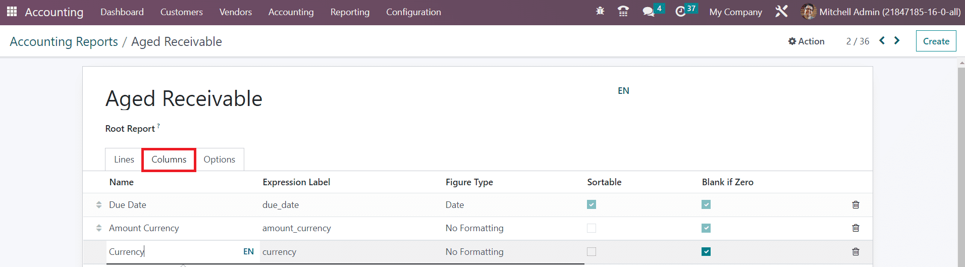 Odoo 16 accounting