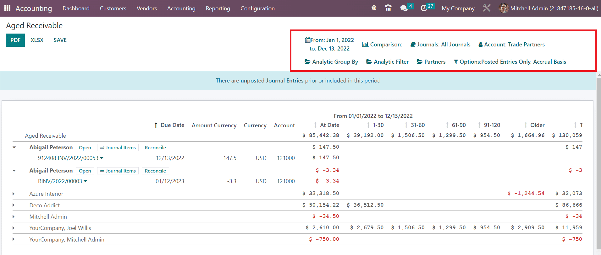 Odoo 16 accounting