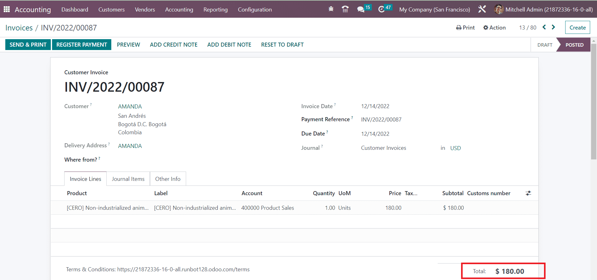 Odoo 16 accounting