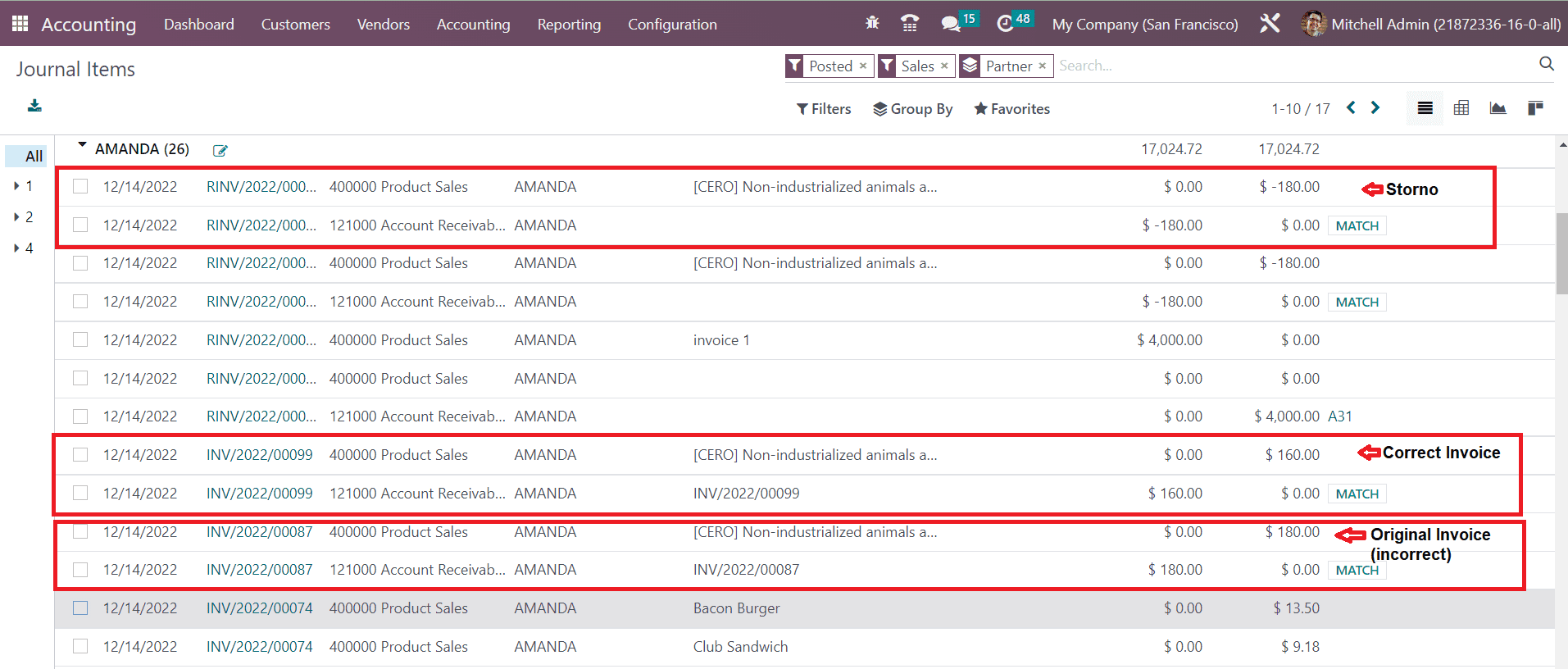 Odoo 16 accounting