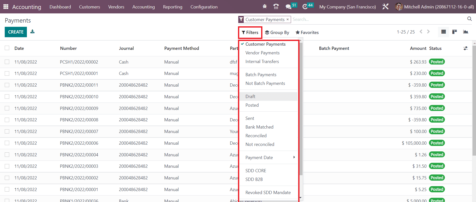 Odoo 16 accounting