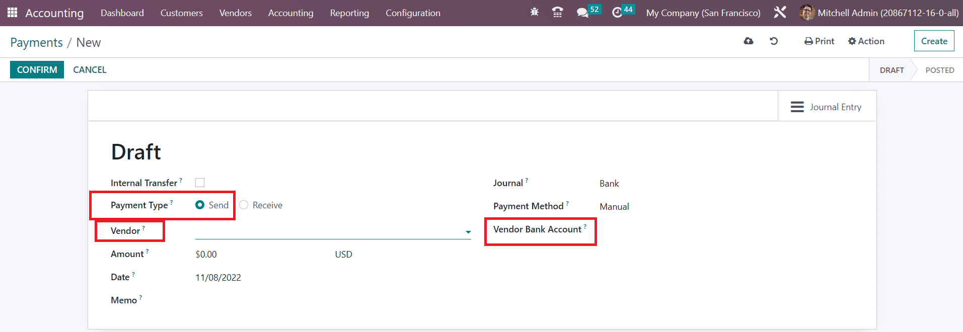 Odoo 16 accounting