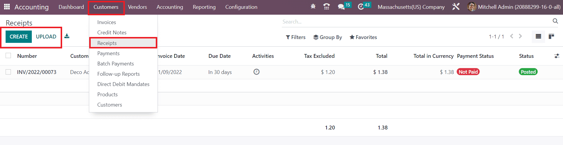 Odoo 16 accounting