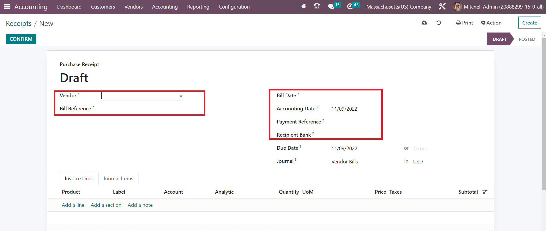 Odoo 16 accounting