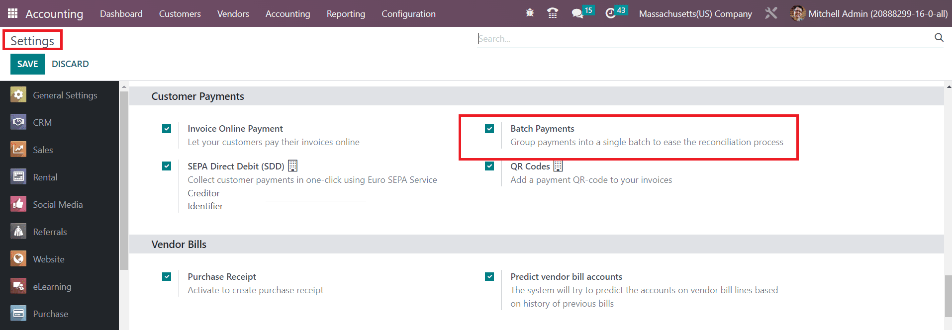 Odoo 16 accounting
