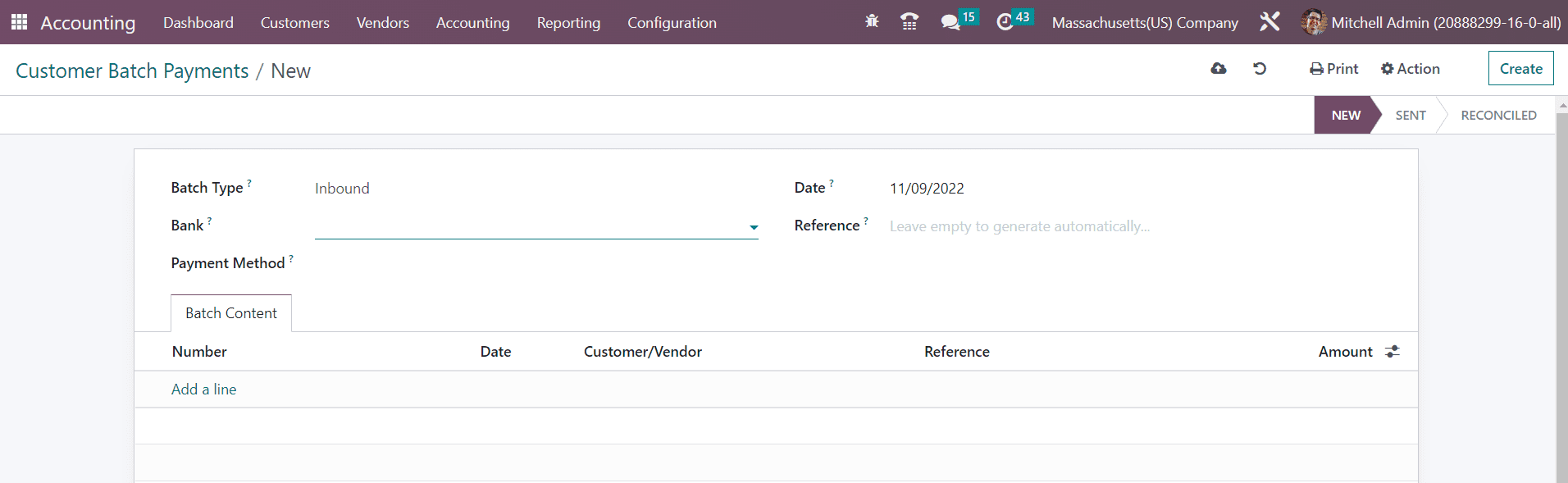 Odoo 16 accounting