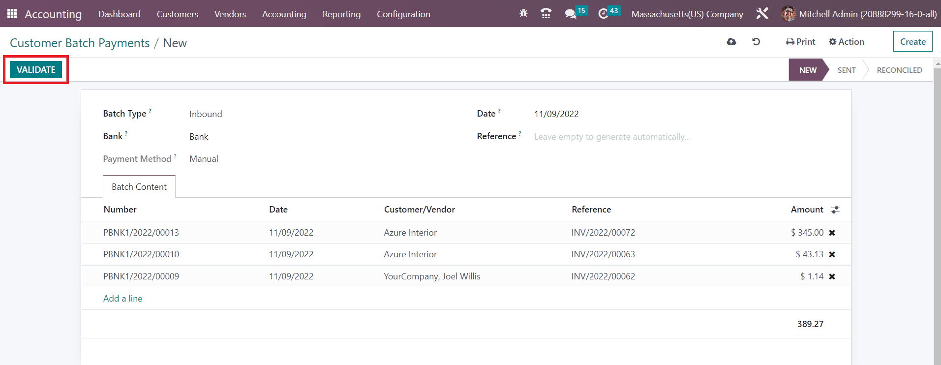 Odoo 16 accounting