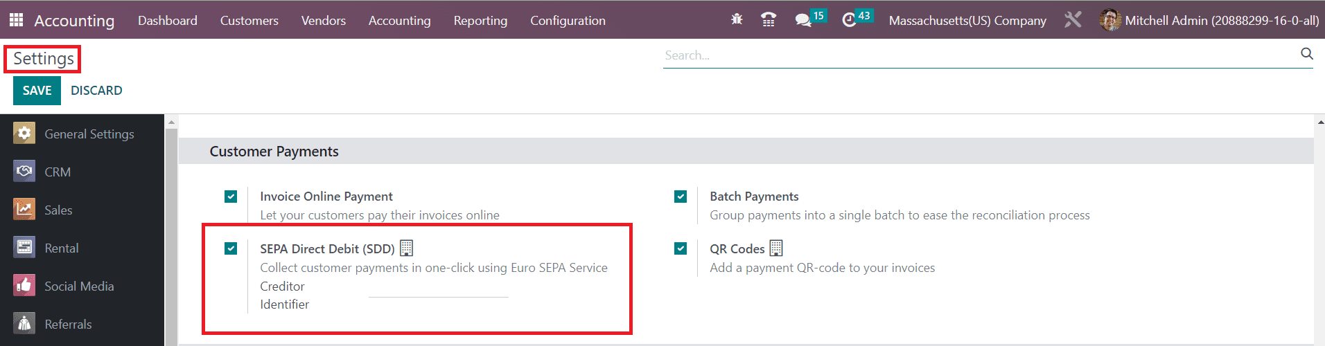 Odoo 16 accounting