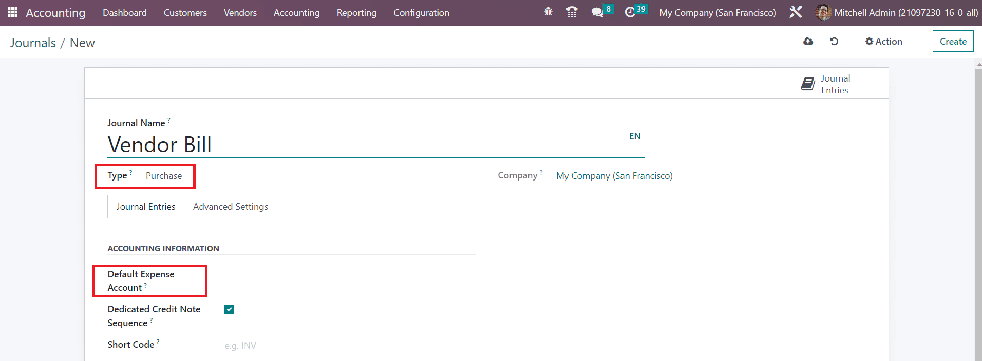Odoo 16 accounting