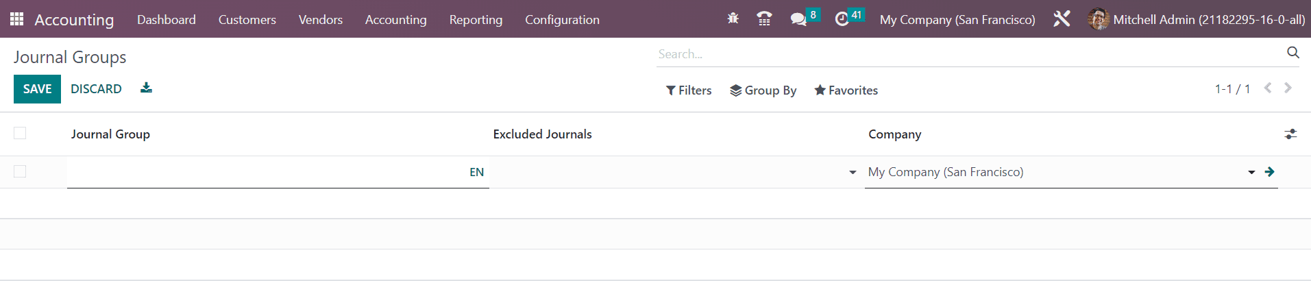 Odoo 16 accounting