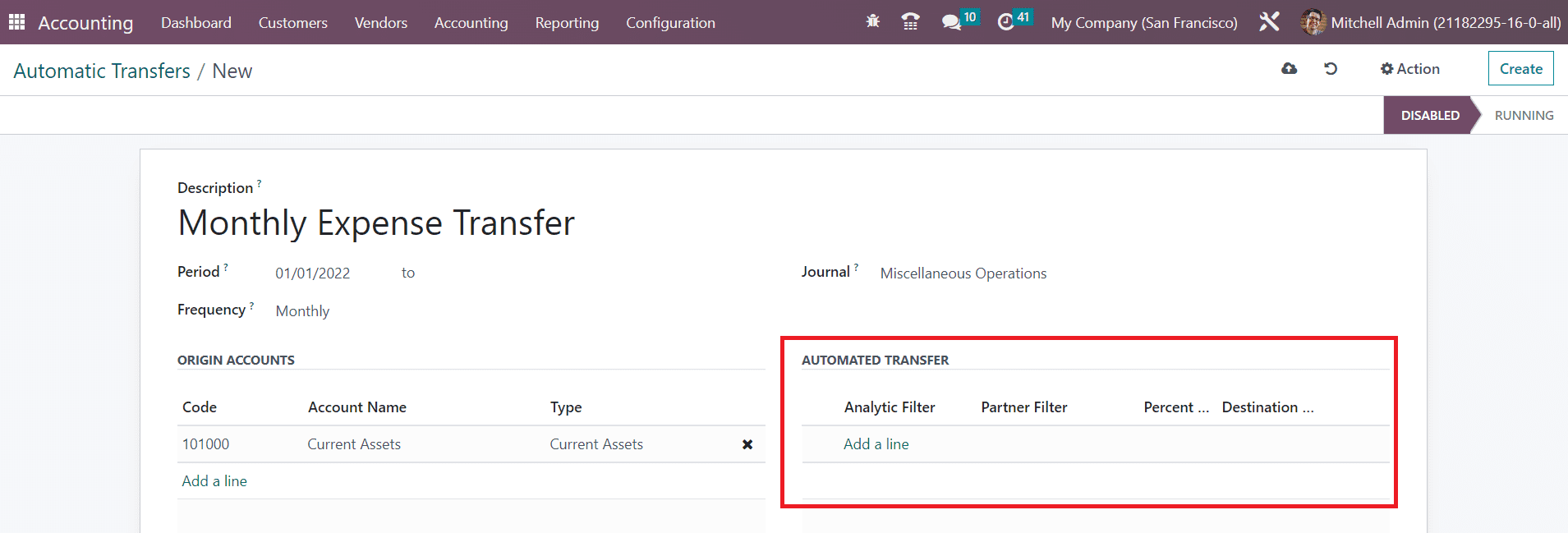 Odoo 16 accounting