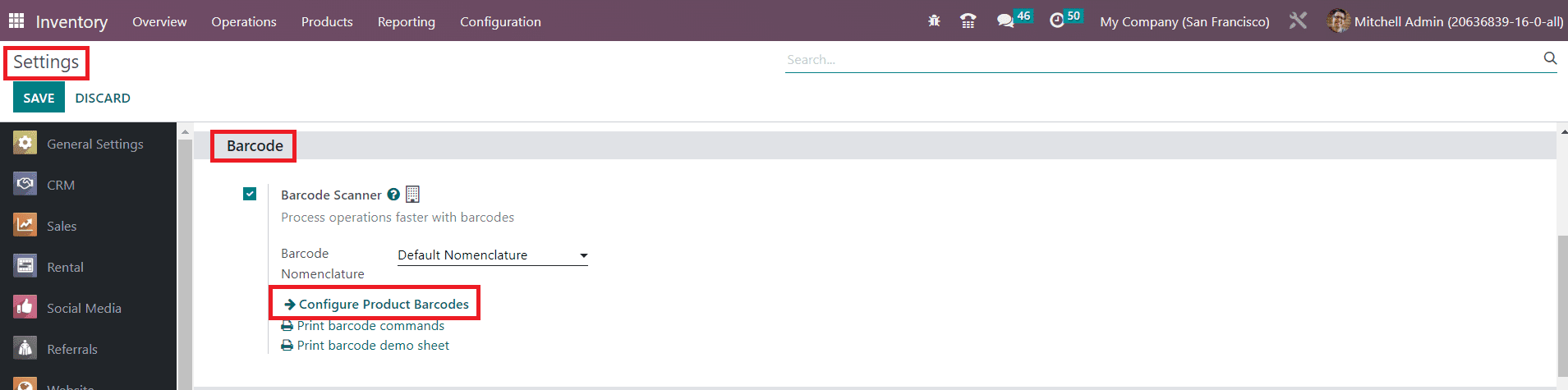 Odoo 16 inventory